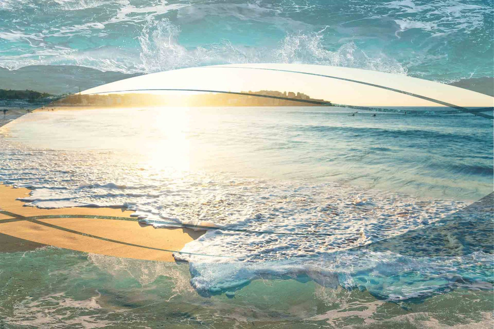 Sunrise over the beach at Byron Bay